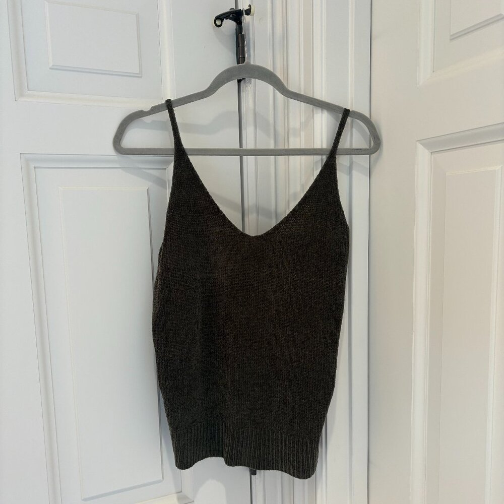 Julie Billiart Olive green Spaghetti strap Top